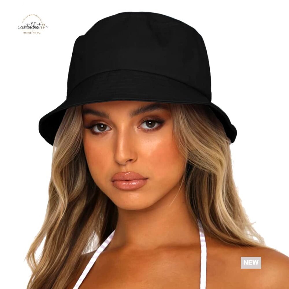 Reversible Cotton Bucket Hat One Size Sun Protection Summer Beach Cap